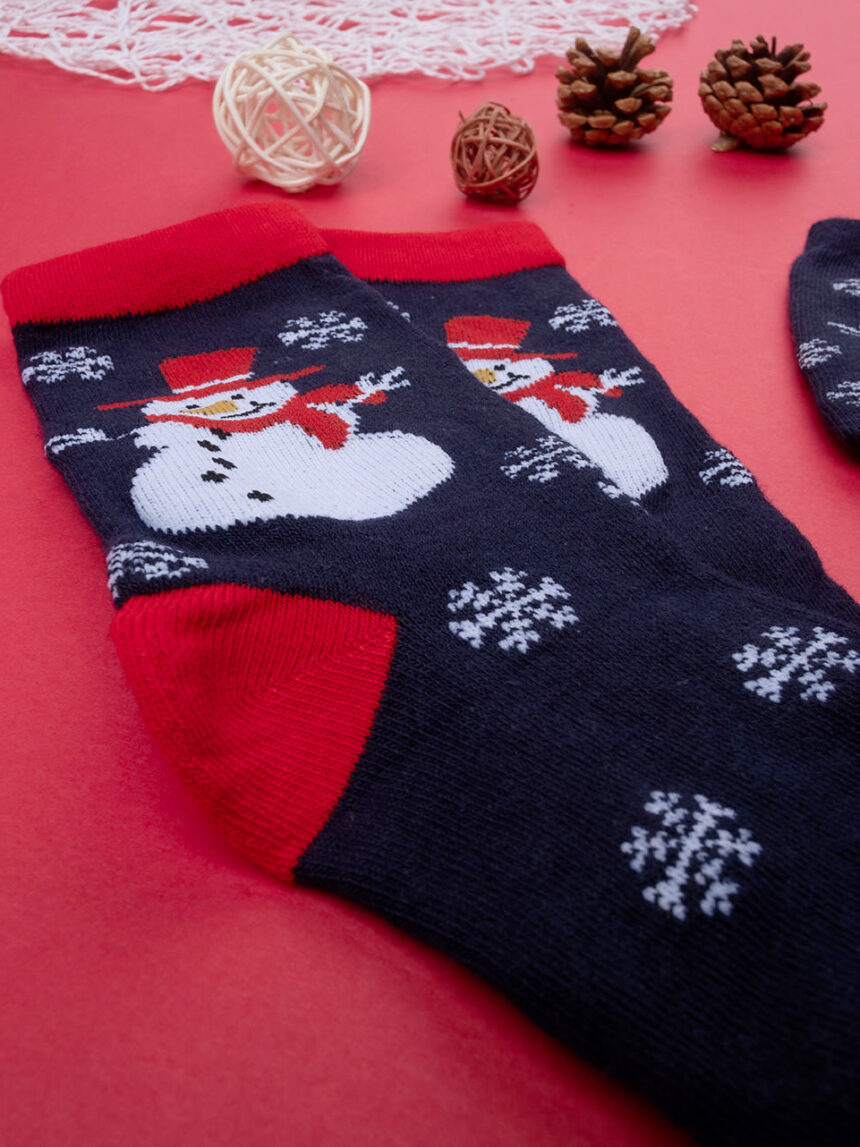 παιδικές χριστουγεννιάτικες κάλτσες με χιονάνθρωπο για αγόρι - Prénatal