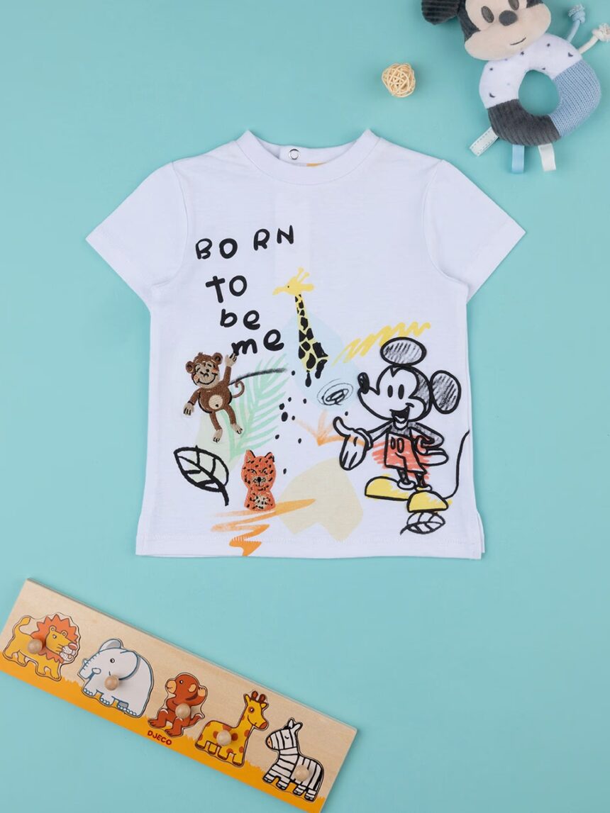 βρεφικό t-shirt λευκό με το mickey για αγόρι - Prénatal