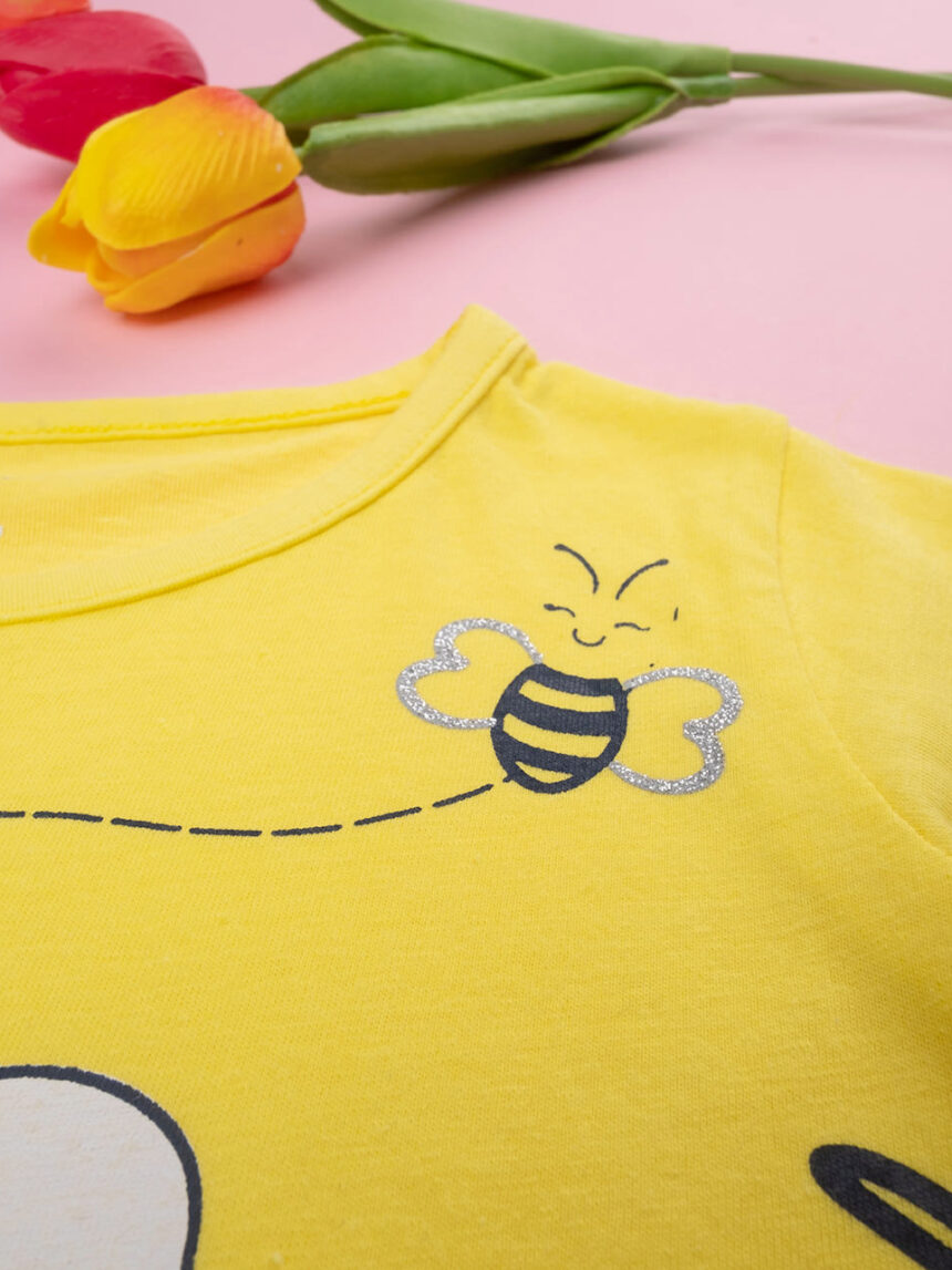παιδικό t-shirt κίτρινο με λουλούδια για κορίτσι - Prénatal