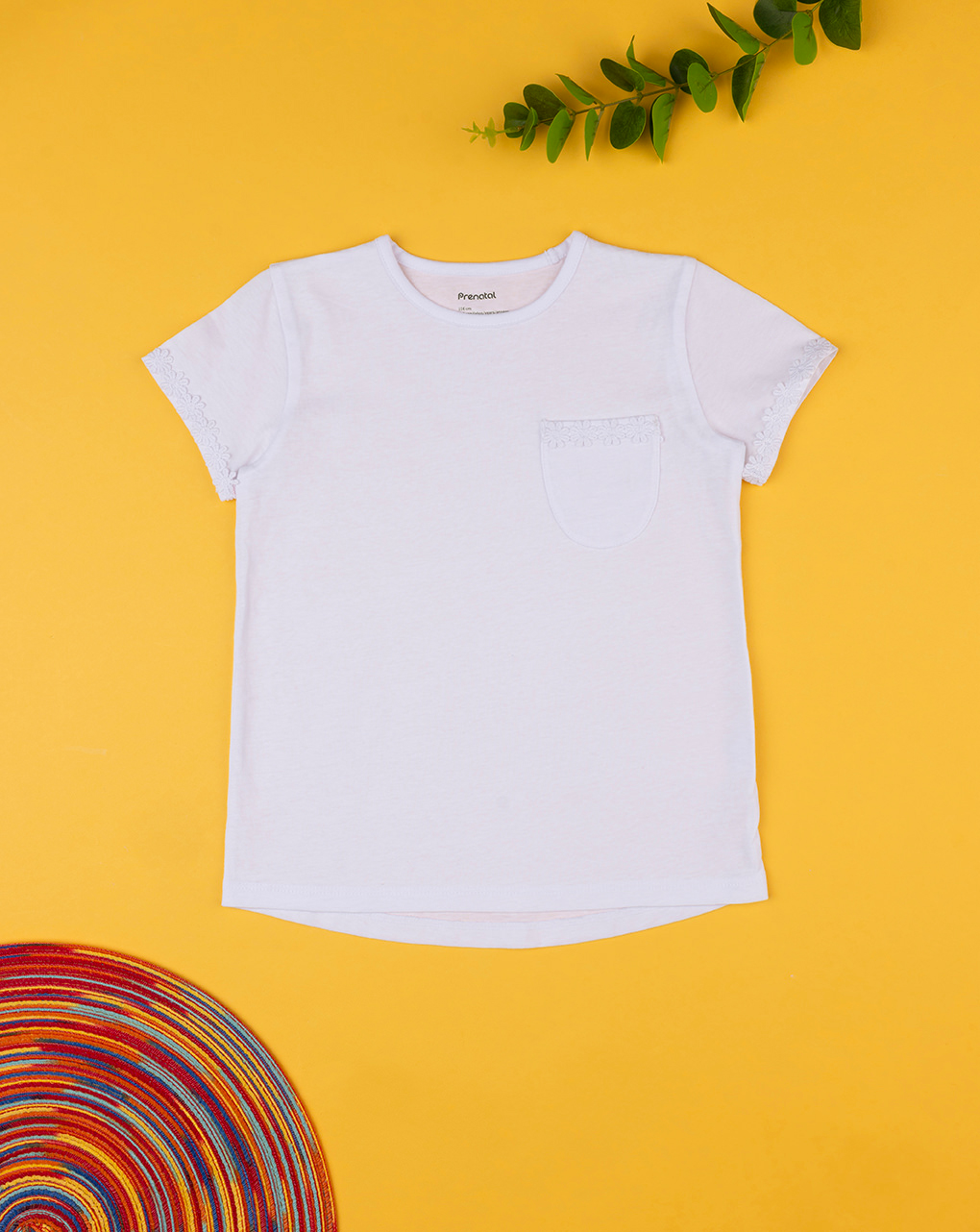 παιδικό t-shirt λευκό με ρέλι για κορίτσι - Prénatal