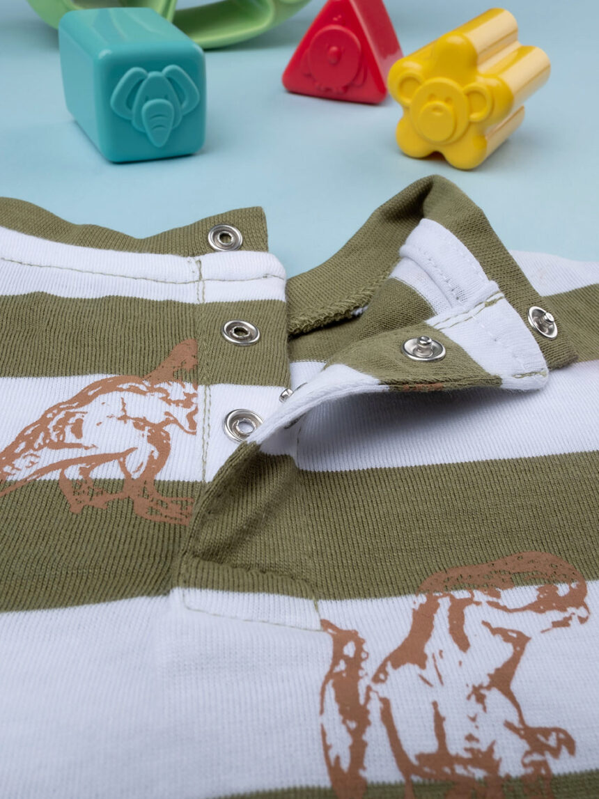 βρεφική μπλούζα ριγέ με δεινόσαυρους για αγόρι - Prénatal