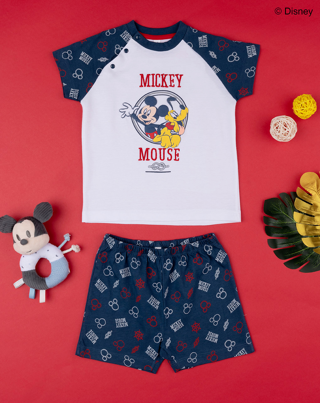 βρεφική πιτζάμα κοντή με το mickey για αγόρι