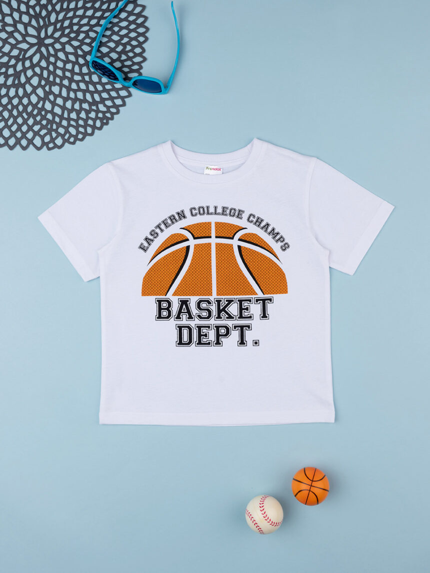 παιδικό t-shirt λευκό basket για αγόρι - Prénatal