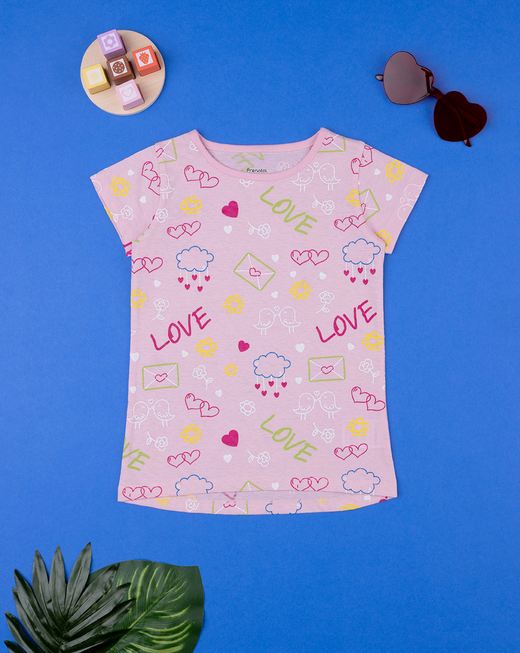 παιδικό t-shirt ροζ love για κορίτσι - Prénatal