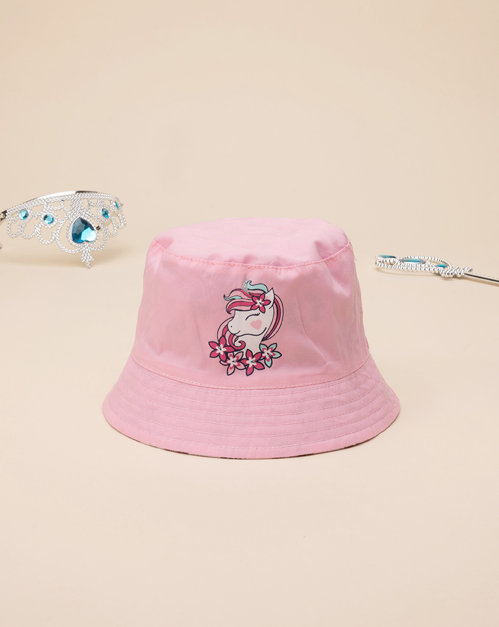 βρεφικό καπέλο ψαρά διπλής όψης με μονόκερο για κορίτσι - Prénatal
