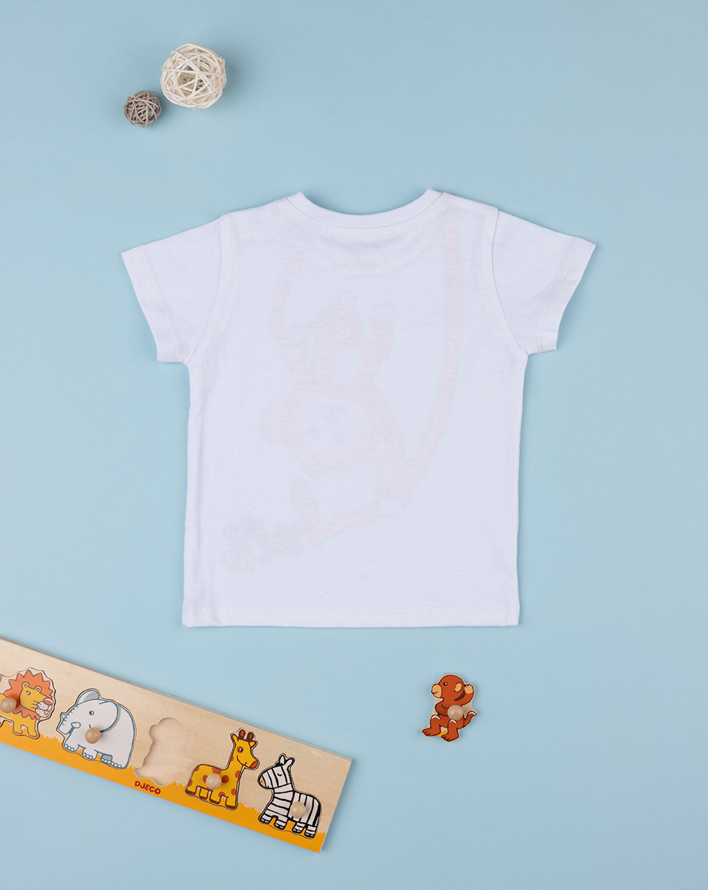 βρεφικό t-shirt λευκό με μαϊμού για αγόρι - Prénatal