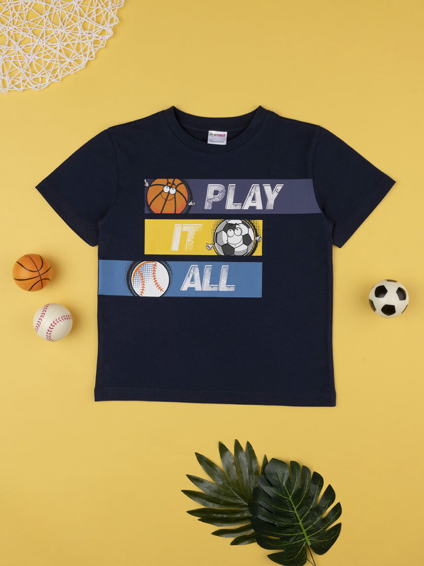 παιδικό t-shirt μπλε play it all για αγόρι - Prénatal