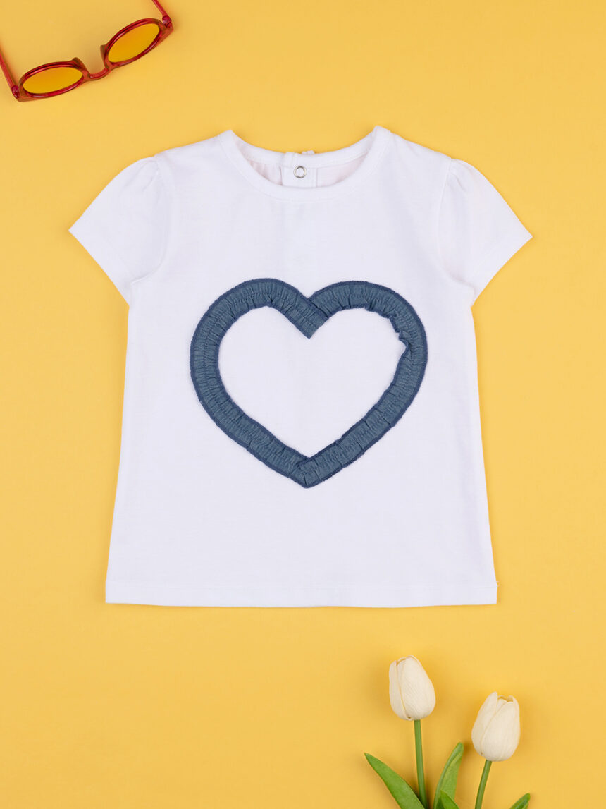 βρεφικό t-shirt λευκό με καρδιά για κορίτσι - Prénatal