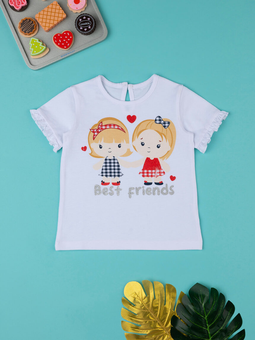 βρεφικό t-shirt λευκό best friends για κορίτσι - Prénatal