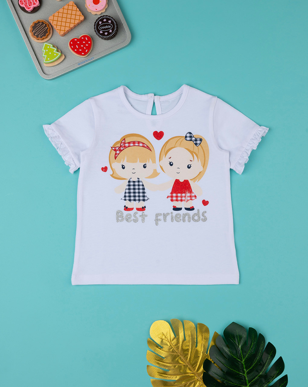 βρεφικό t-shirt λευκό best friends για κορίτσι