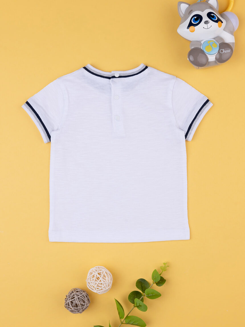 βρεφικό t-shirt λευκό με ρίγες για αγόρι - Prénatal