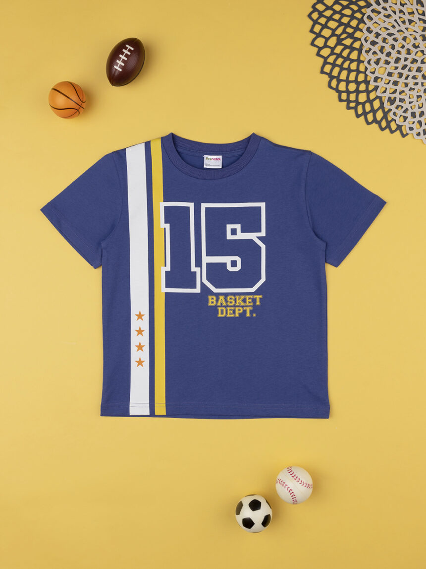 παιδικό t-shirt μπλε basket για αγόρι - Prénatal