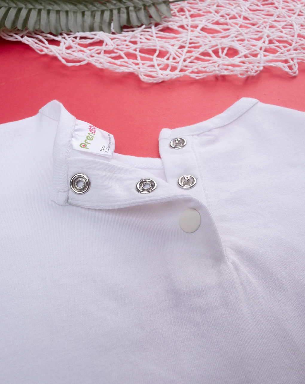 βρεφικό σετ t-shirt με δαντέλα sangallo και σαλοπέτα τζιν για κορίτσι - Prénatal