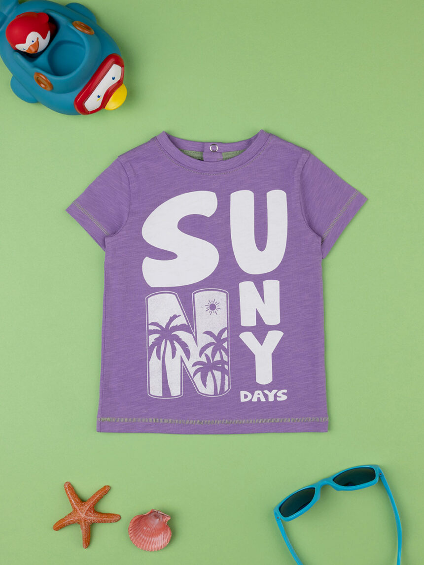 βρεφικό t-shirt λιλά sunny days για αγόρι - Prénatal