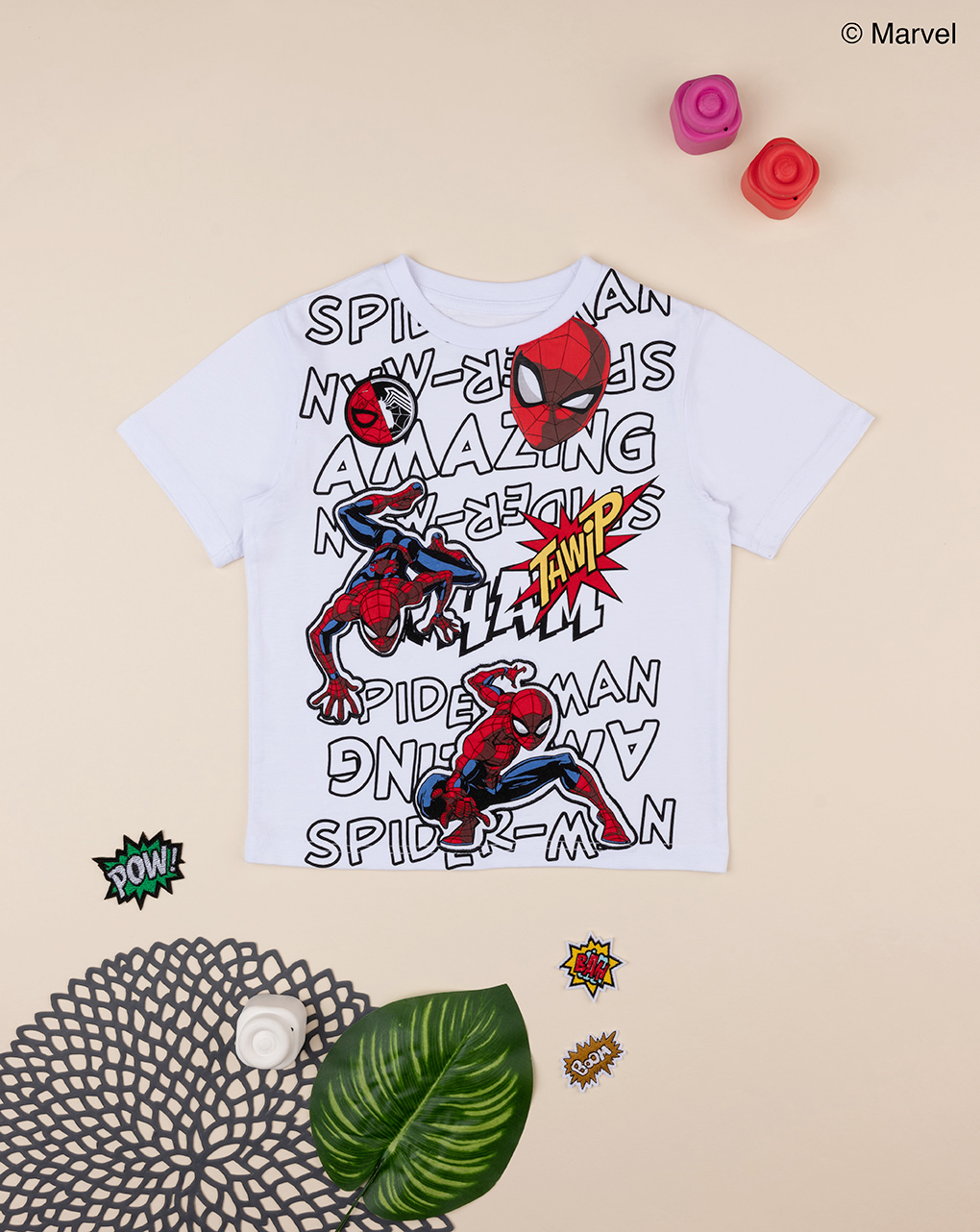 παιδικό t-shirt λευκό με το spiderman για αγόρι - Prénatal