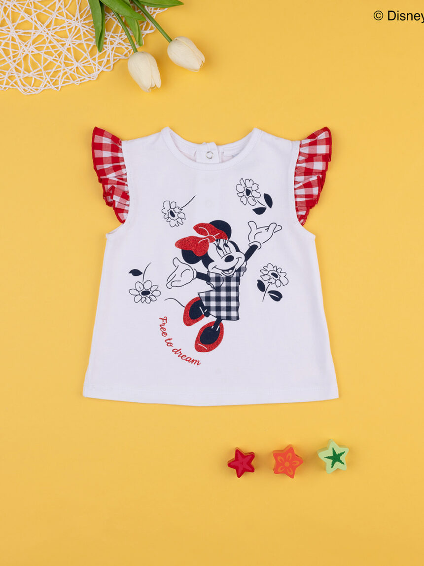 βρεφικό t-shirt λευκό με τη minnie για κορίτσι - Prénatal