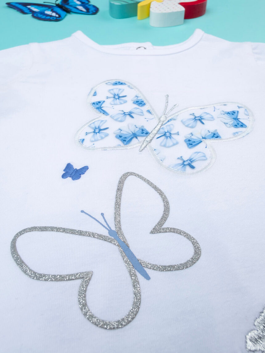 βρεφική μπλούζα λευκή με πεταλούδες για κορίτσι - Prénatal