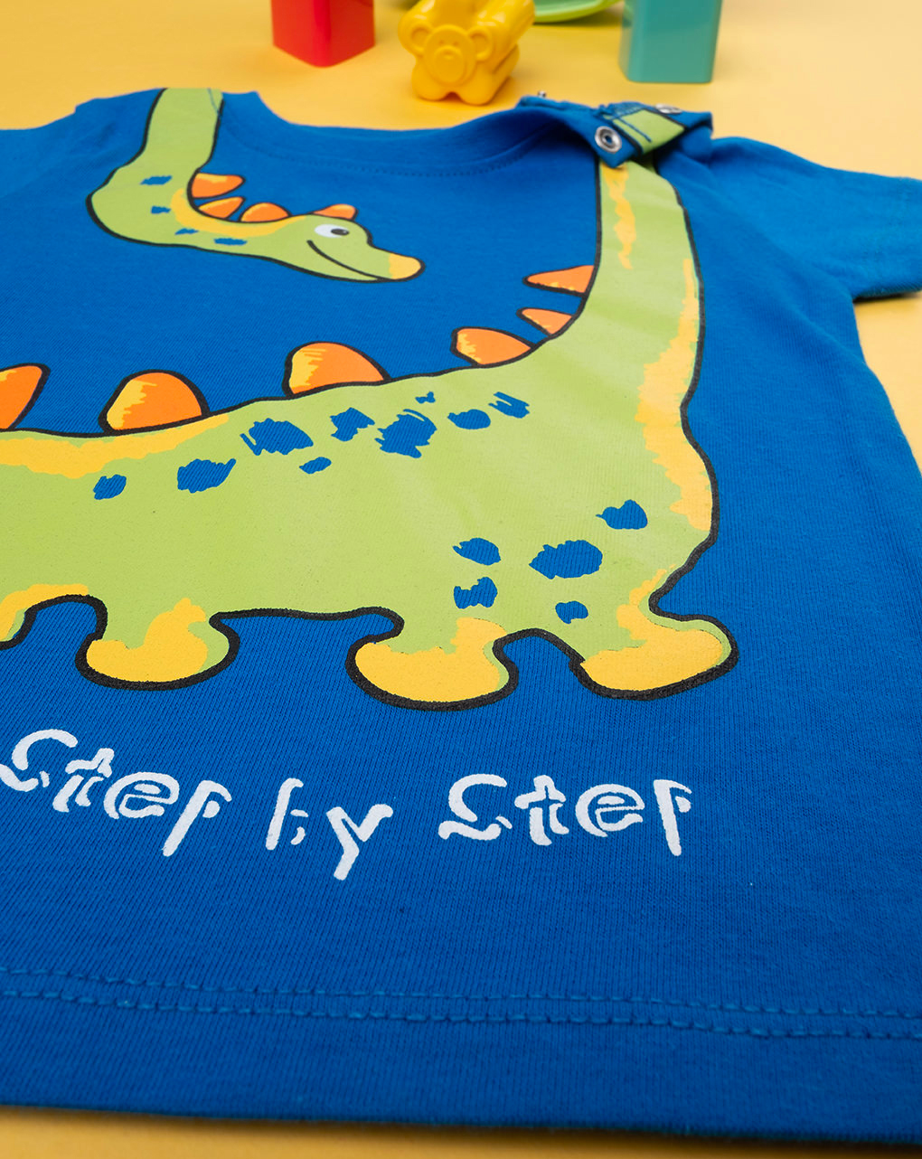 βρεφικό t-shirt μπλε με δεινόσαυρο για αγόρι - Prénatal