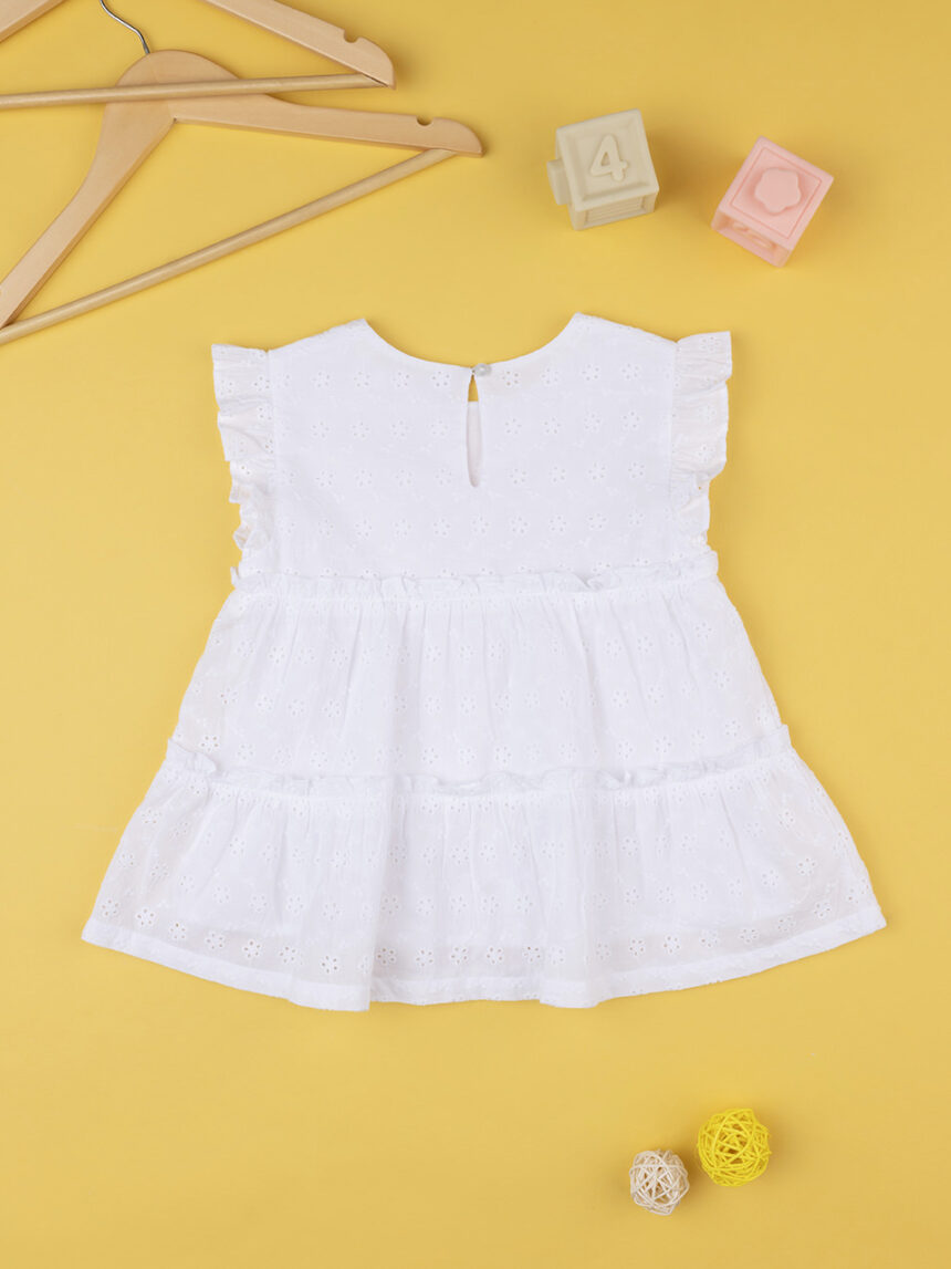 παιδικό πουκάμισο λευκό με δαντέλα sangallo για κορίτσι - Prénatal
