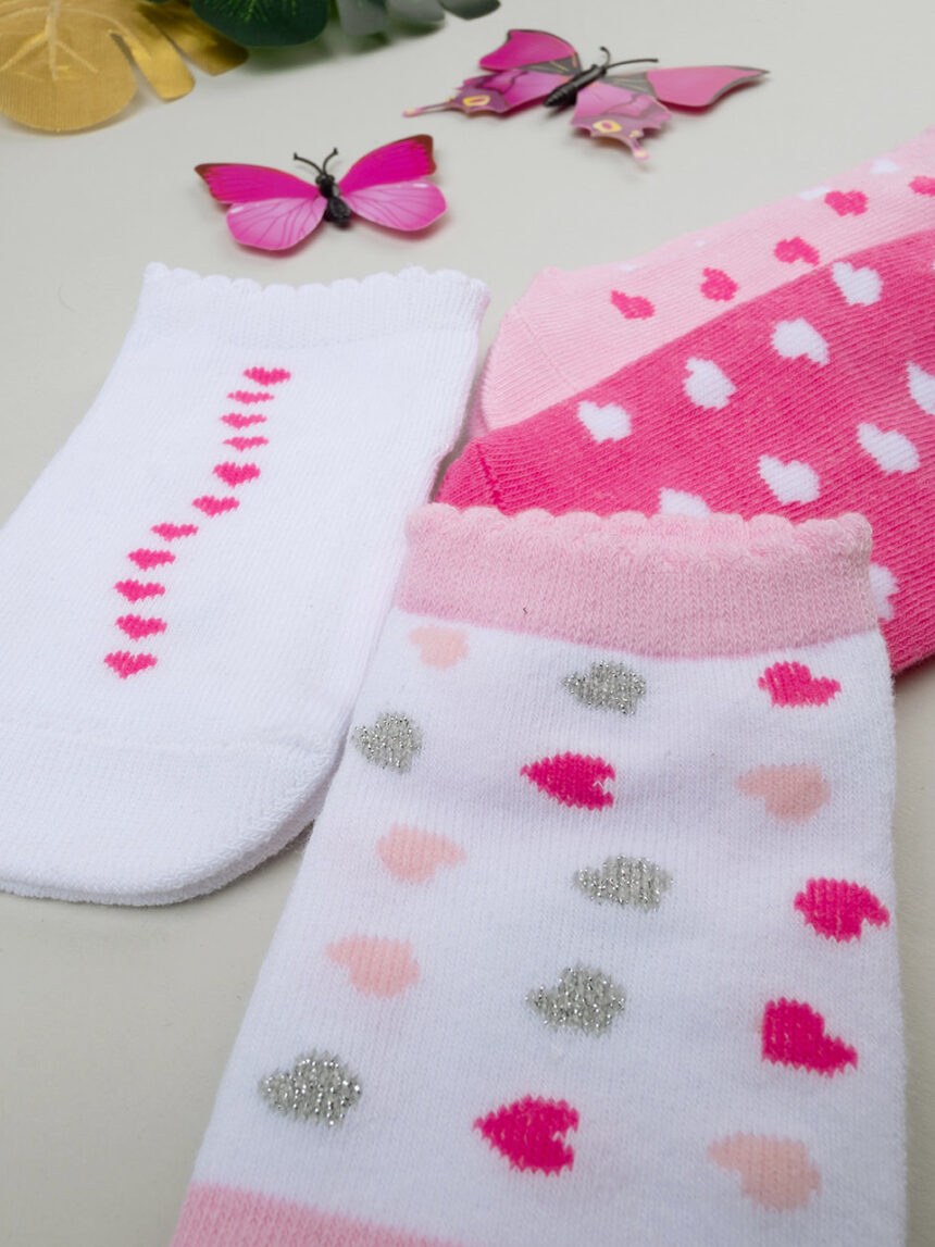 βρεφικές κάλτσες με καρδούλες πακέτο x5 για κορίτσι - Prénatal