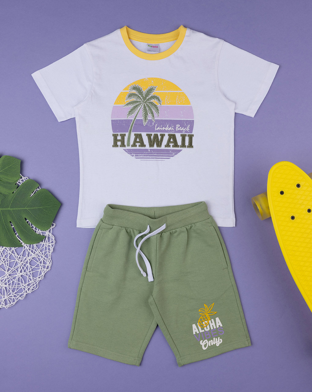 παιδικό σετ t-shirt και σορτσάκι hawaii για αγόρι - Prénatal
