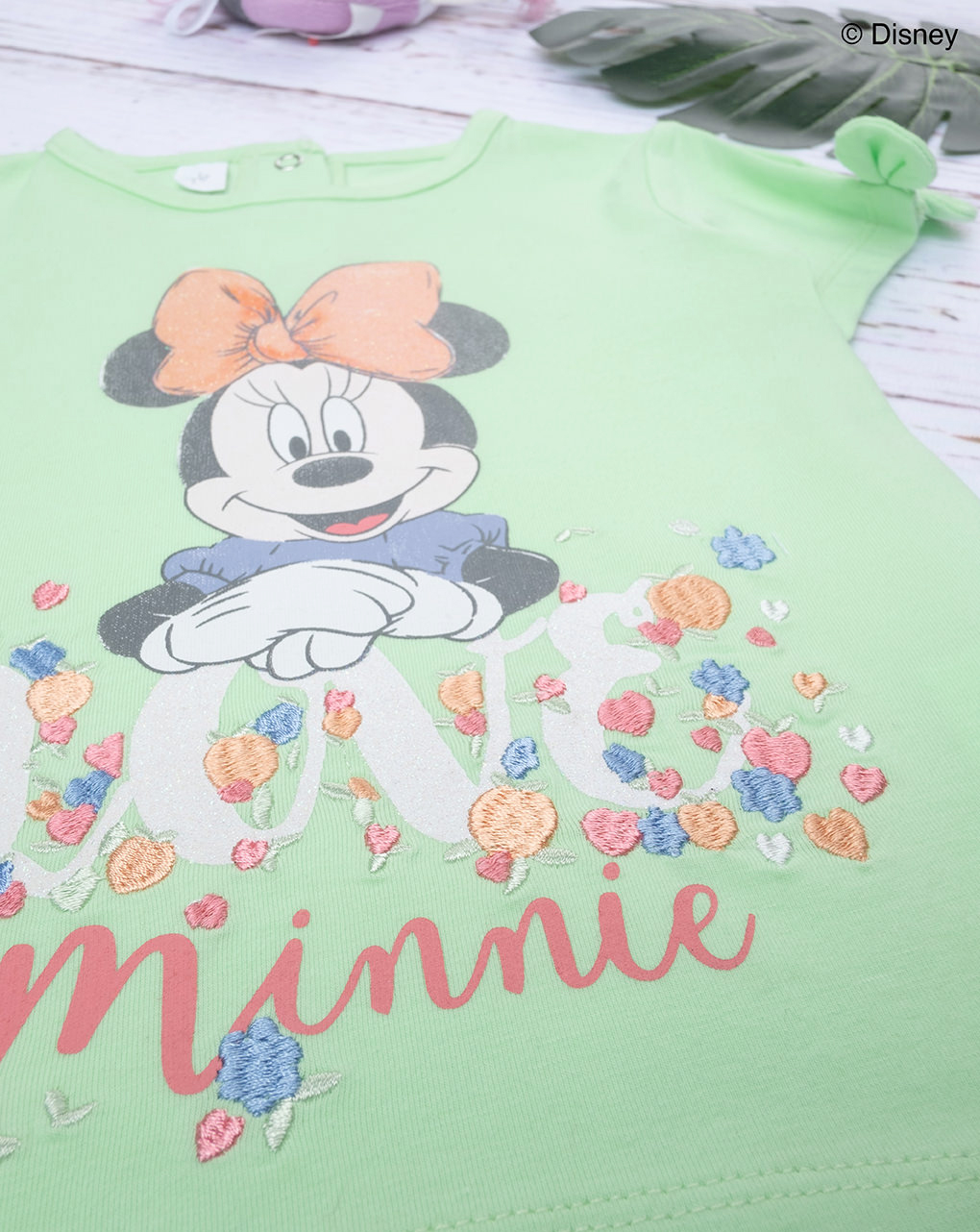 βρεφικό t-shirt πράσινο με τη minnie για κορίτσι - Prénatal