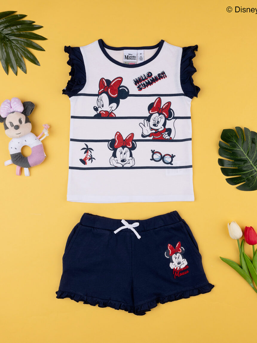 παιδικό σετ t-shirt και σορτσάκι με τη minnie για κορίτσι - Prénatal