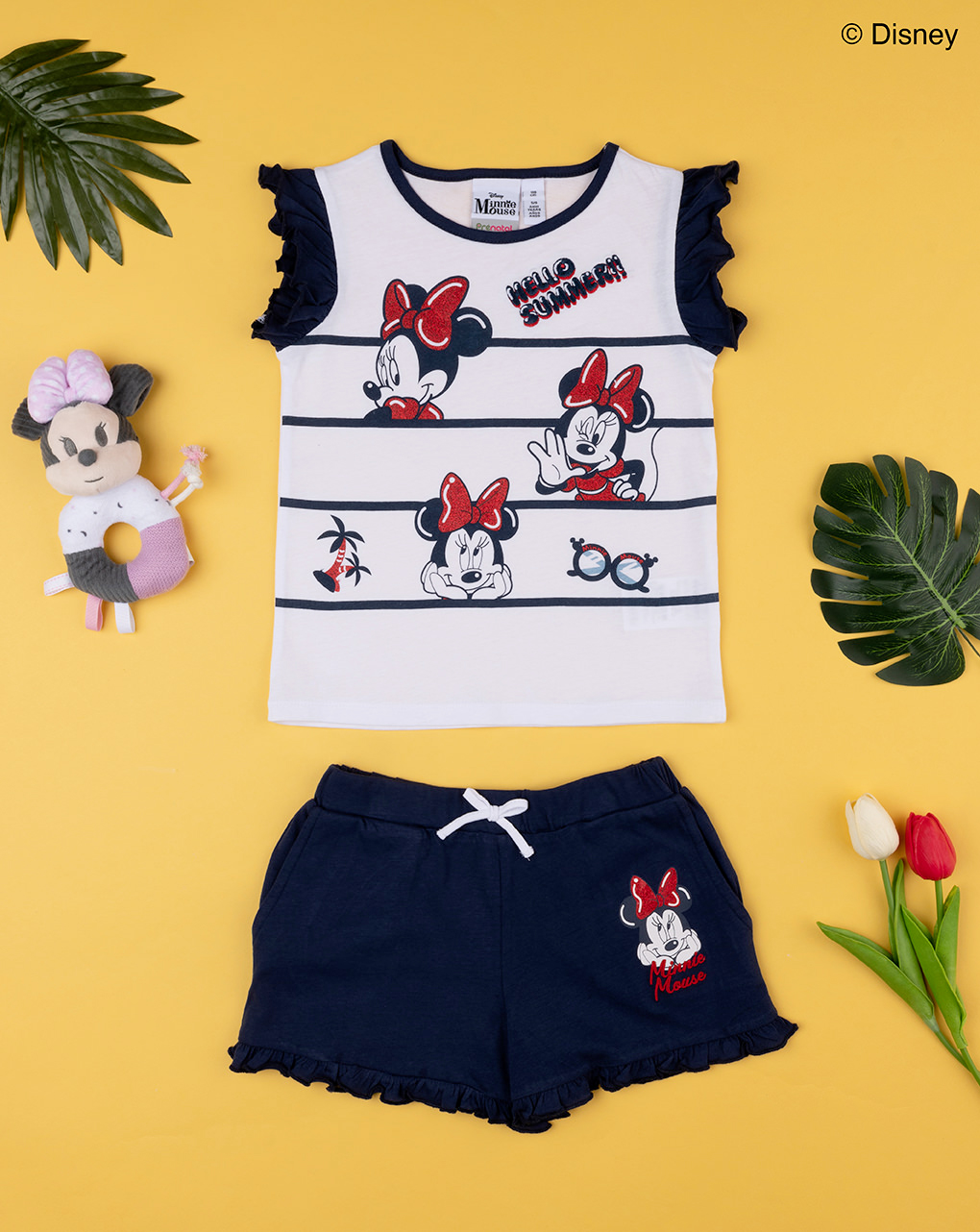 παιδικό σετ t-shirt και σορτσάκι με τη minnie για κορίτσι - Prénatal