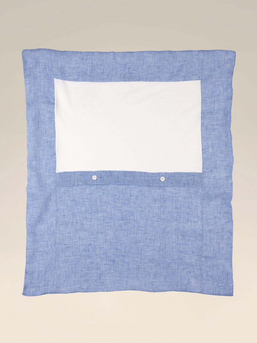 κουβέρτα για λίκνο/πορτ-μπεμπέ μπλε λινή για αγόρι - Prénatal