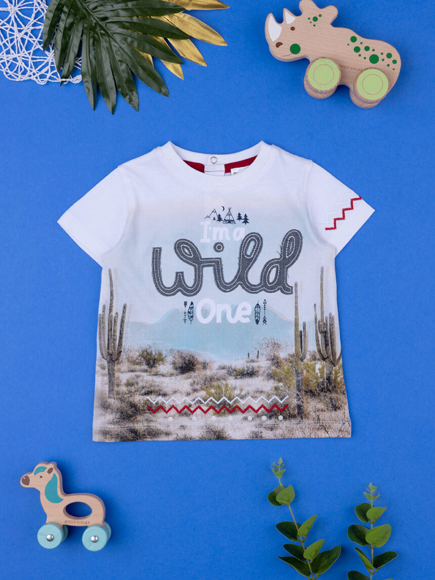 βρεφικό t-shirt λευκό wild για αγόρι - Prénatal