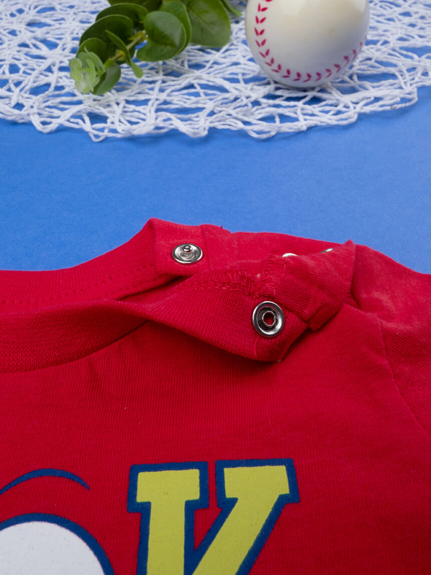 βρεφικό t-shirt κόκκινο look out για αγόρι - Prénatal