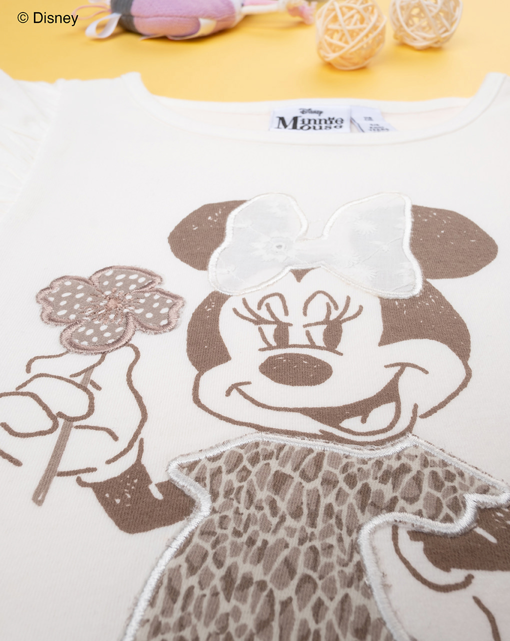 παιδικό t-shirt κρεμ με τη minnie για κορίτσι - Prénatal