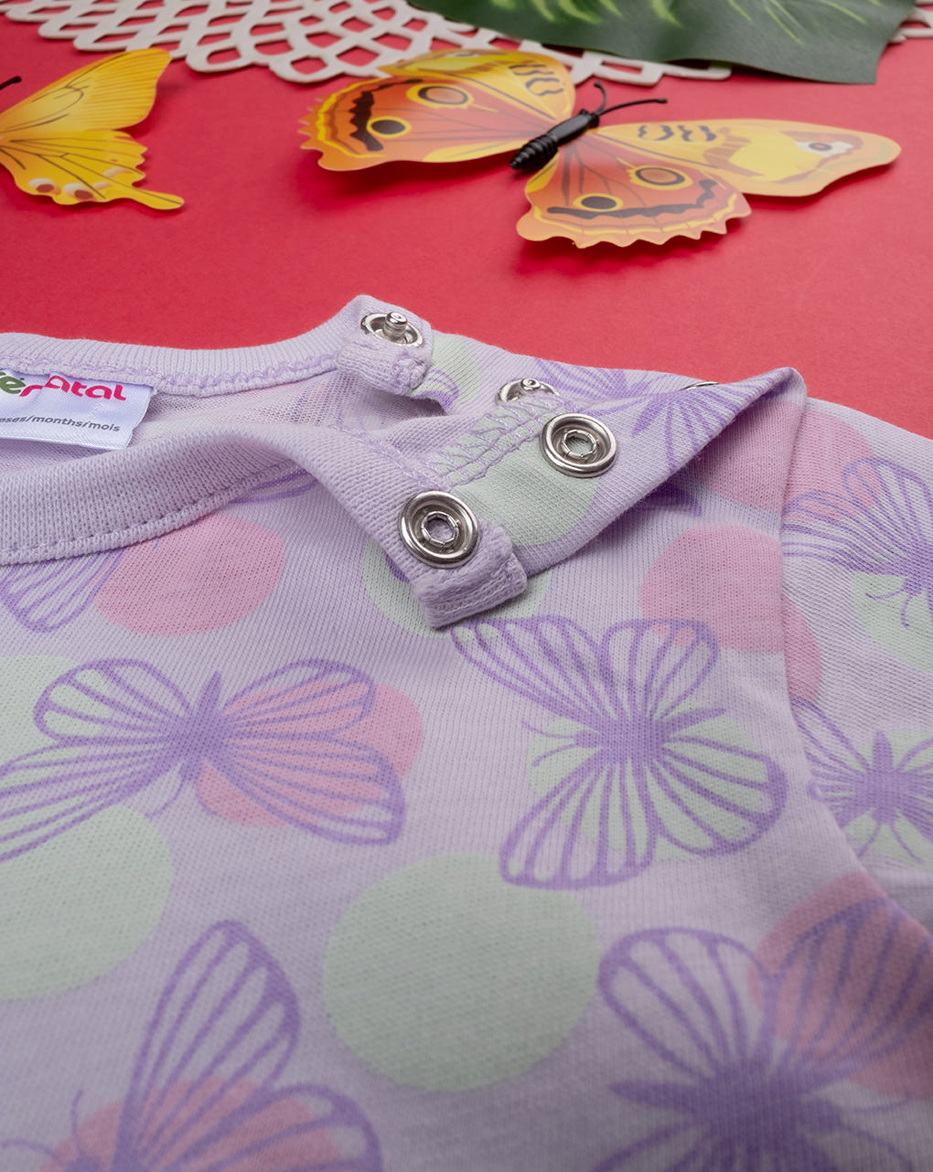 βρεφική πιτζάμα κοντή με πεταλούδες για κορίτσι - Prénatal