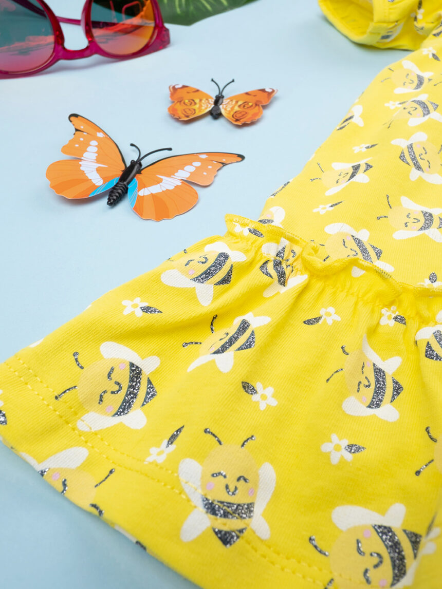 βρεφικό φόρεμα κίτρινο με μελισσούλες για κορίτσι - Prénatal