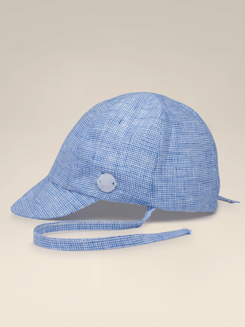 βρεφικό καπέλο μπλε λινό για αγόρι - Prénatal