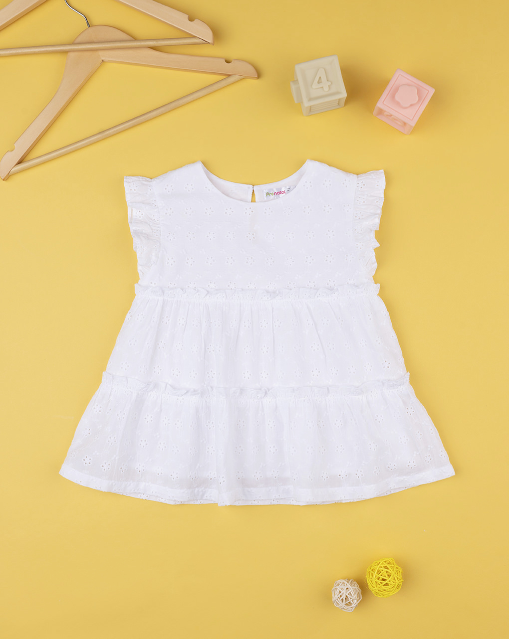 παιδικό πουκάμισο λευκό με δαντέλα sangallo για κορίτσι