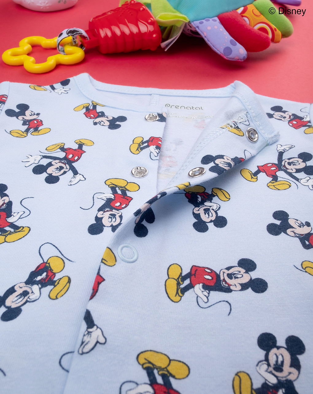 βρεφικό φορμάκι κοντό γαλάζιο με το mickey για αγόρι - Prénatal