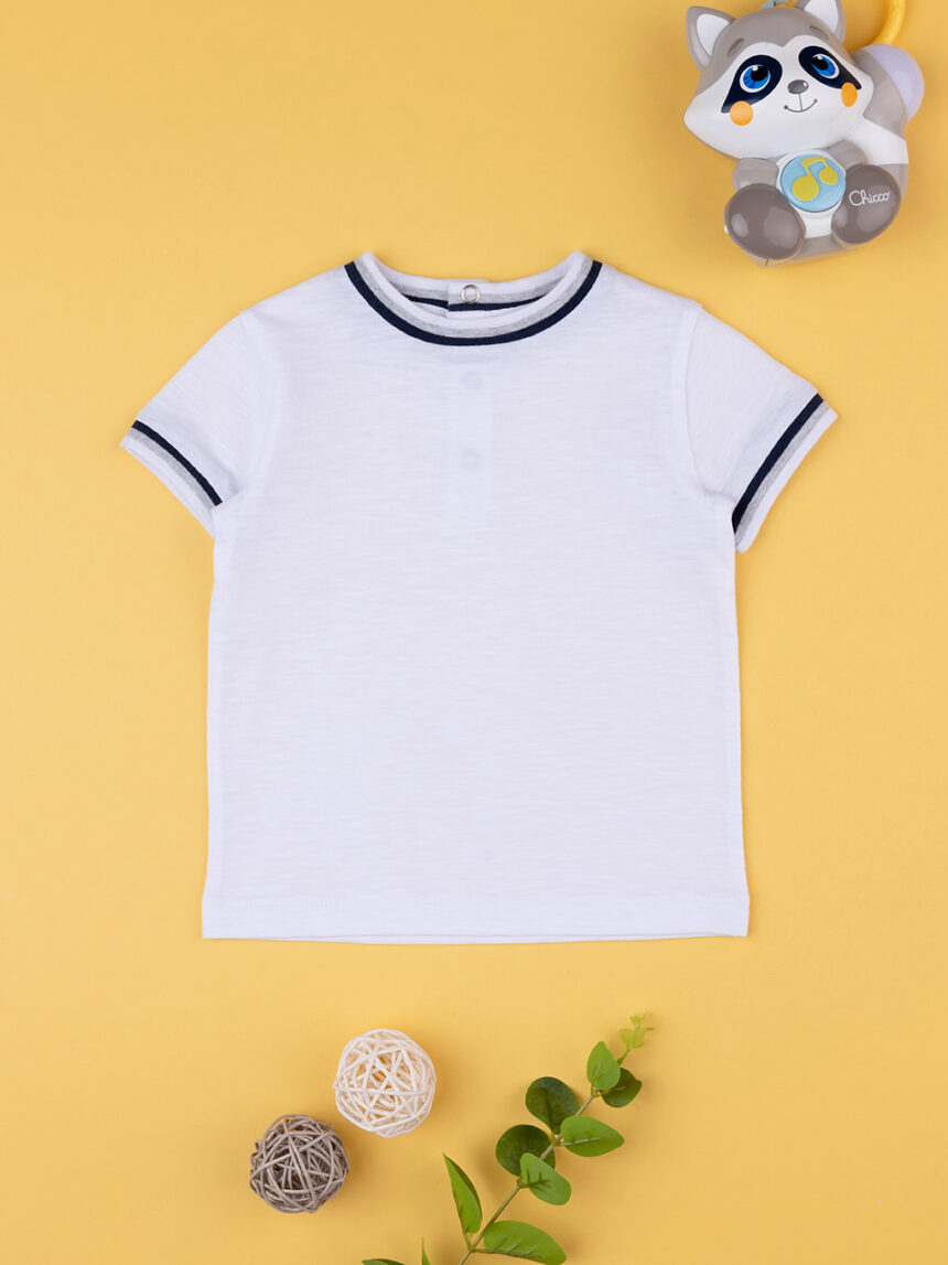 βρεφικό t-shirt λευκό με ρίγες για αγόρι - Prénatal