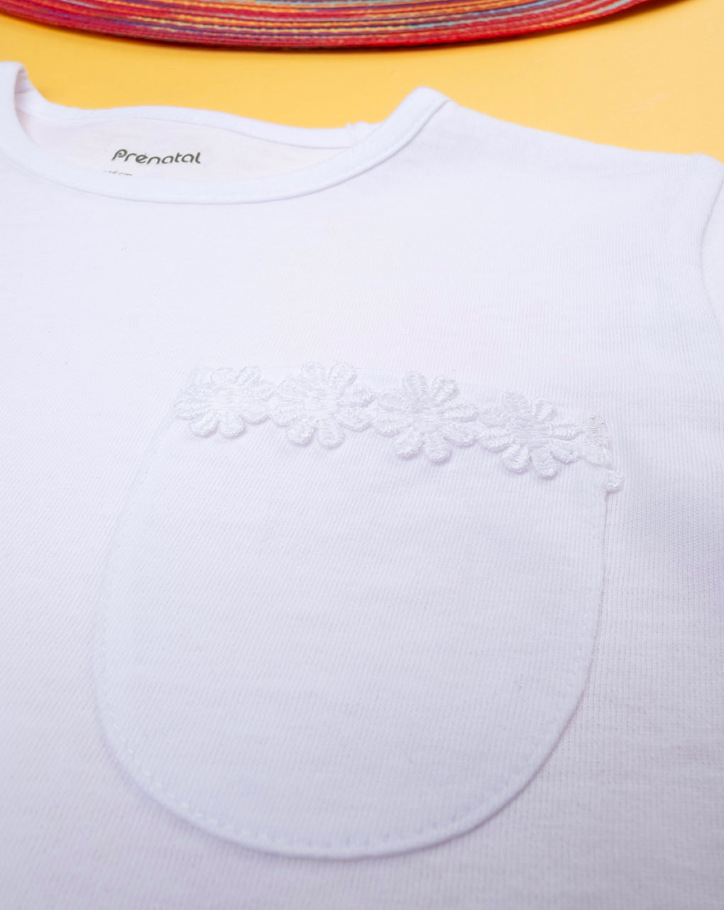 παιδικό t-shirt λευκό με ρέλι για κορίτσι - Prénatal