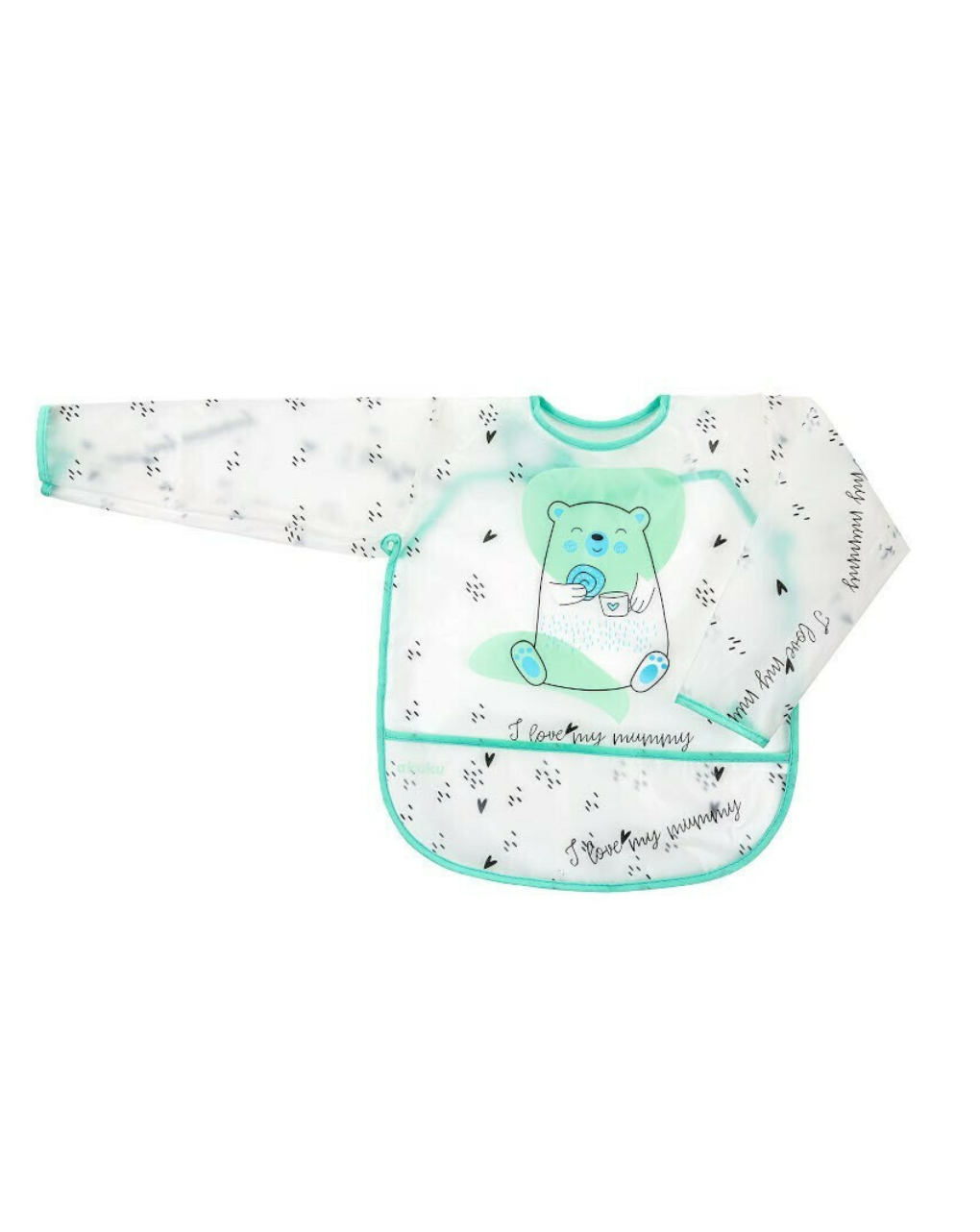 Baby  long-sleeved apron with velcro closure - Akuku