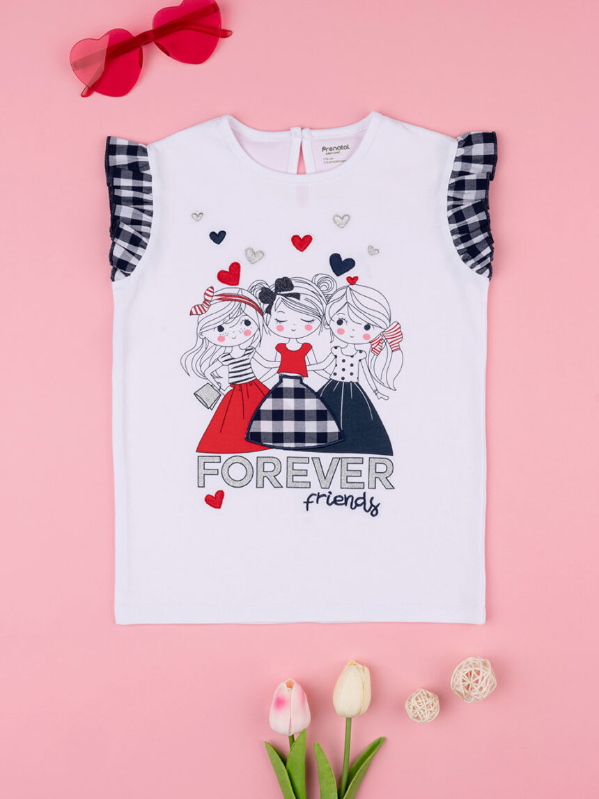 παιδικό t-shirt λευκό forever friends για κορίτσι - Prénatal