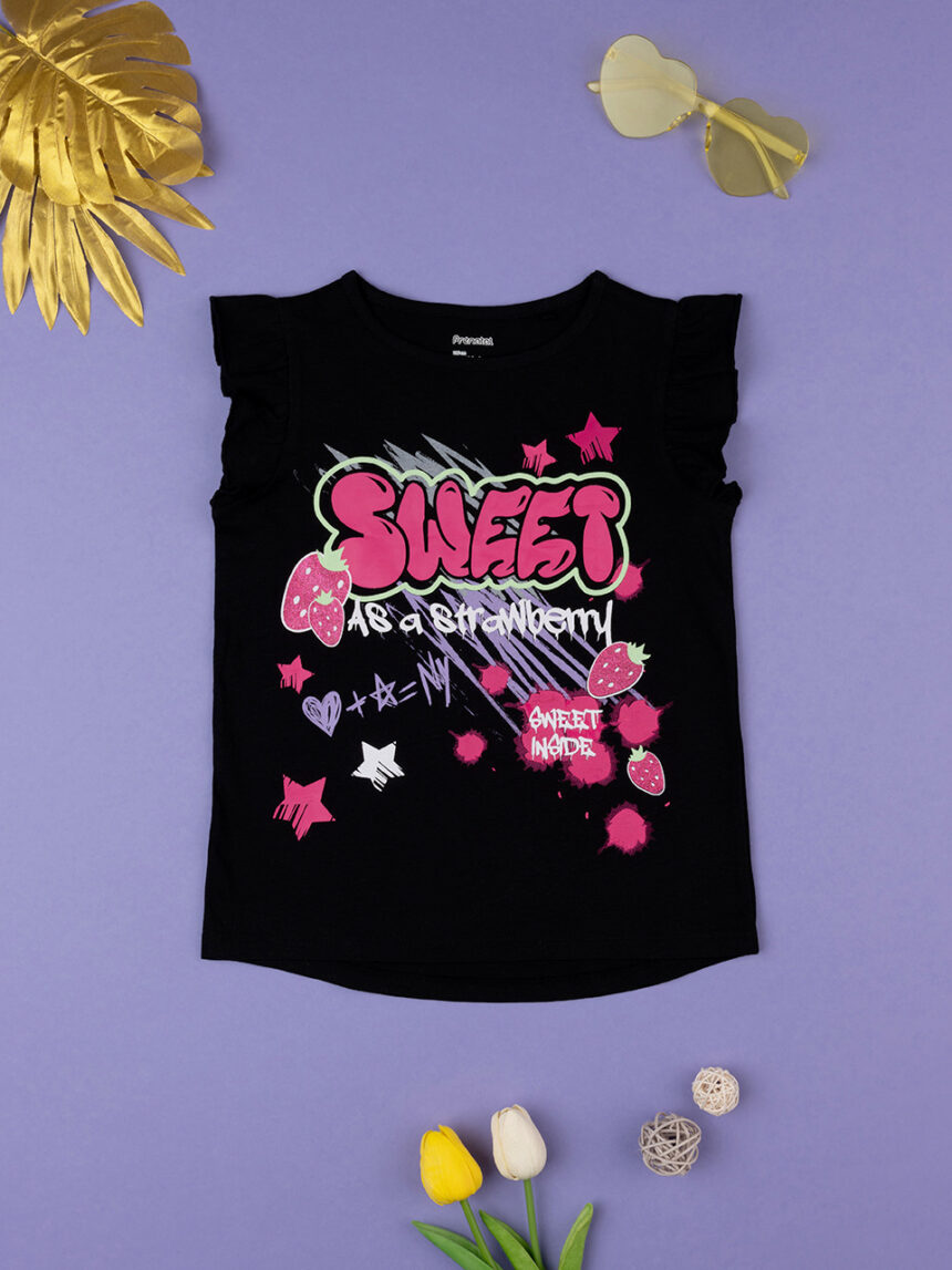 παιδικό t-shirt μαύρο sweet για κορίτσι - Prénatal