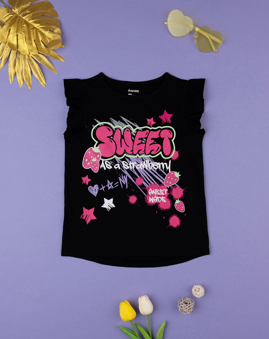 παιδικό t-shirt μαύρο sweet για κορίτσι - Prénatal