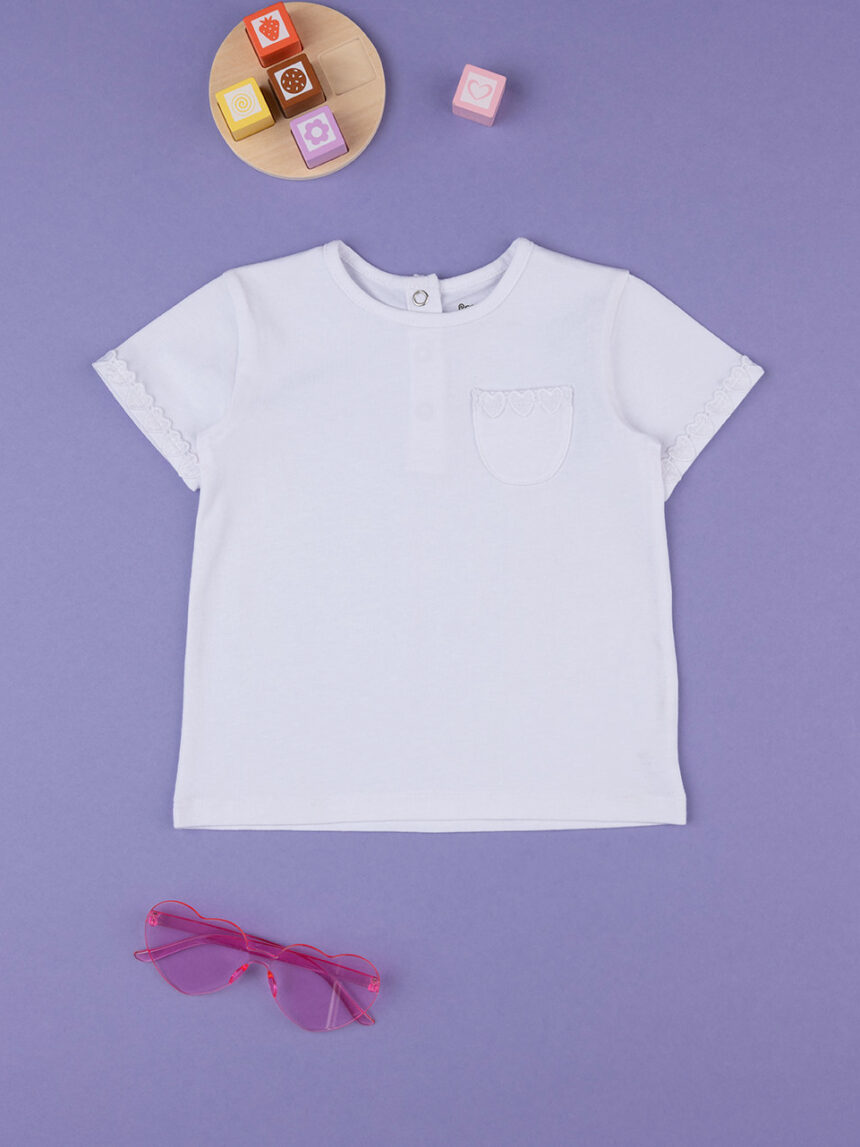 βρεφικό t-shirt λευκό με ρέλι για κορίτσι - Prénatal