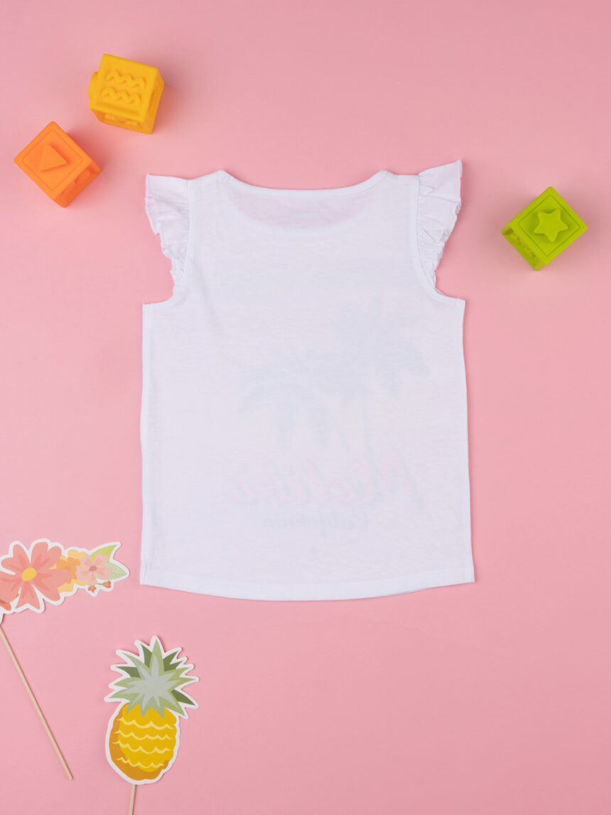 παιδική αμάνικη μπλούζα λευκή malibu για κορίτσι - Prénatal