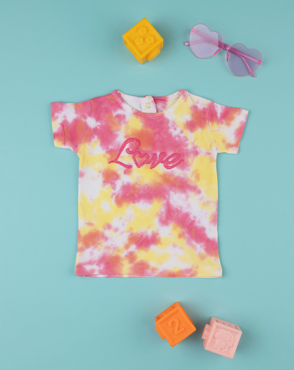 βρεφικό t-shirt tie&dye love για κορίτσι - Prénatal