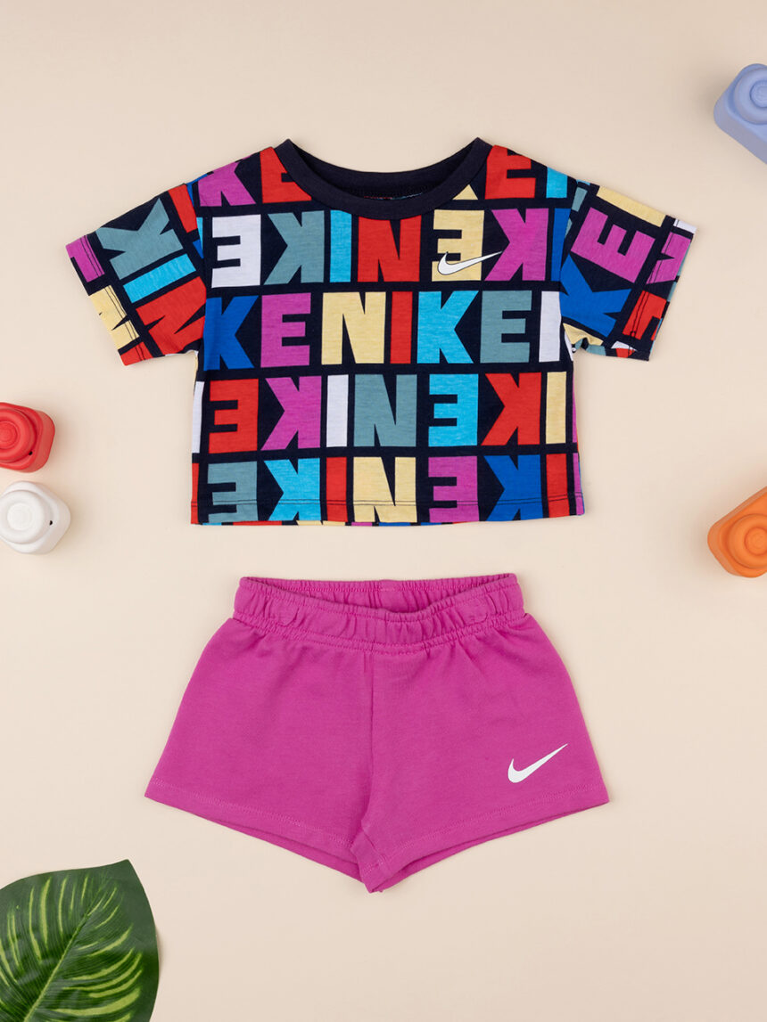 Nike αθλητικό σετ t-shirt και σορτσάκι 16k551-a9x για κορίτσι - Nike