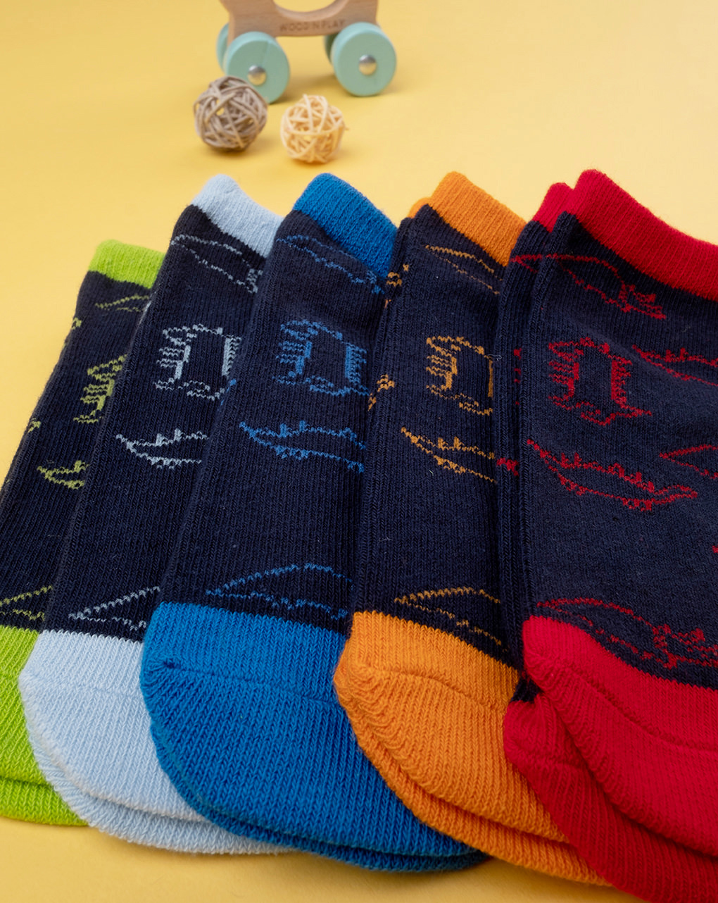 παιδικές κάλτσες με δεινόσαυρους πακέτο x5 για αγόρι - Prénatal