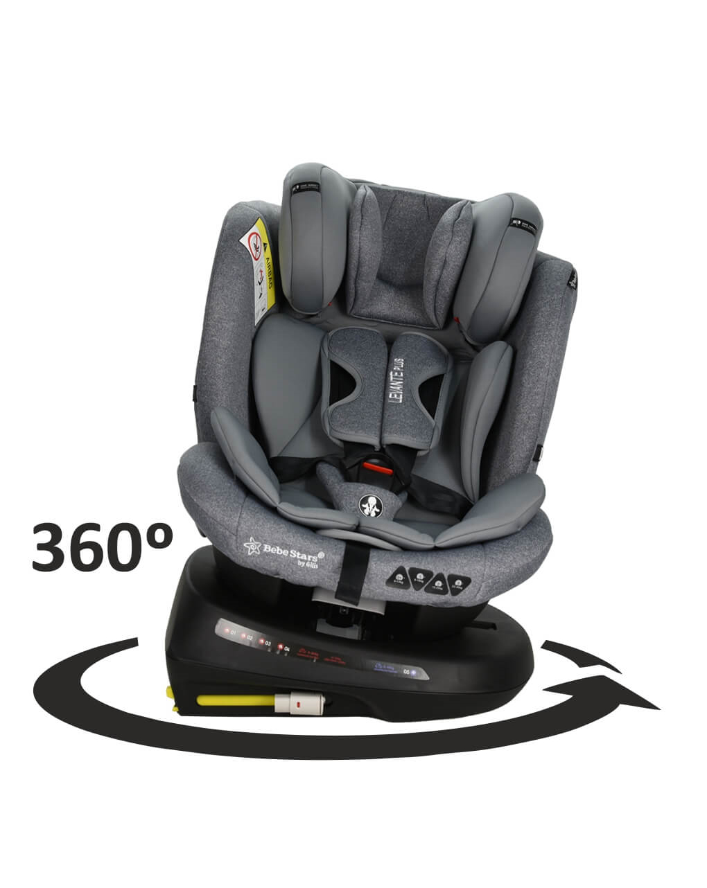 Bebe stars κάθισμα αυτοκινήτου levante plus isofix 360° grey - Bebe Stars