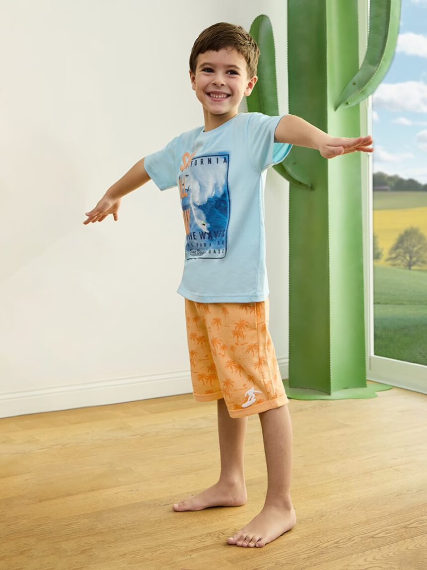 παιδικό t-shirt γαλάζιο surf all day για αγόρι - Prénatal